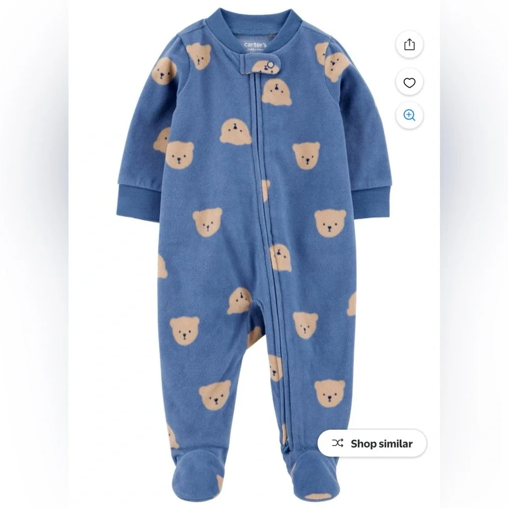 130. Carter's Child of Mine Baby Sleep 'N Play - Blue/Beige Bear